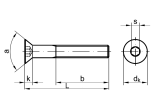 Flat-head screw ISO 10642 (DIN 7991) 8.8 M8 x 20 plated