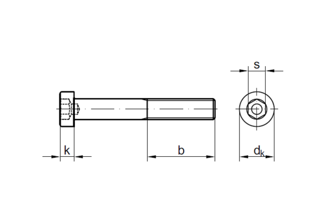 Cylinder Screw DIN 6912 - M 8 x 40 mm - Steel 8.8 zinc plated