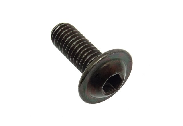 Round-head screw with flange ISO 7380-2 M6 - Steel 10.9 plated
