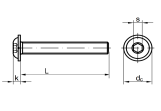 Linsenkopfschraube mit Flansch ISO 7380-2 M6 - schwarz...