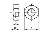 Sicherungsmutter DIN 985 M10x1,25 Feingewinde - Stahl  verzinkt - Festigkeit 10