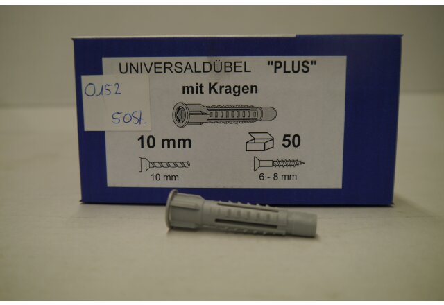 Hüfner Universaldübel "PLUS" mit Kragen 10 mm -  50 Stück