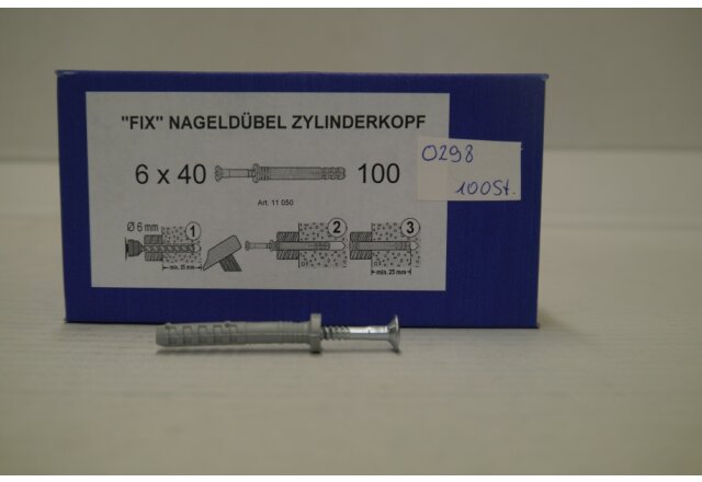 Hüfner "FIX" Nageldübel Zylinderkopf 6 x 40 - 100 Stück