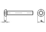 Linsenkopfschraube ISO 7380-1 M3 T10 Vollgewinde A2