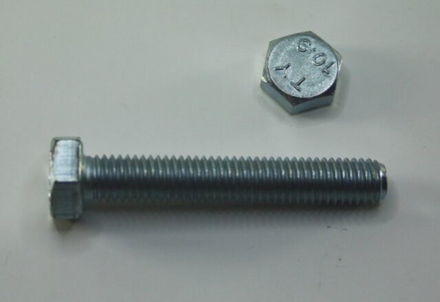 Hexagon Screw DIN 933 - Quality 8.8 - M4 galv. - Steel zinc plated yellow chrow. gal ZnC