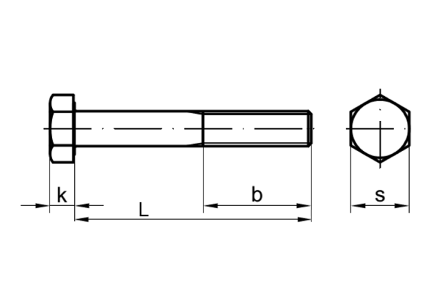 Sechskantschrauben mit Schaft M10 M10x 8.8 galv verzinkt DIN 931 Stahl ISO 4014 