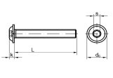 Linsenkopfschraube mit Flansch ISO 7380-2 M4 - 10.9 blank