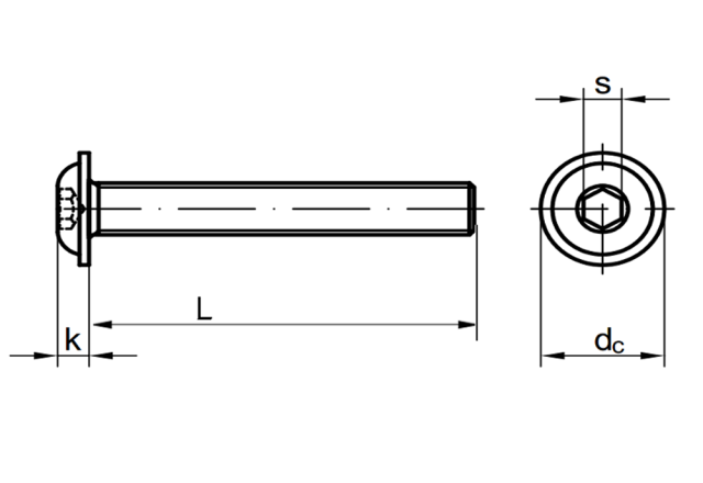 Linsenkopfschraube mit Flansch ISO 7380-2 M10 - 10.9 blank