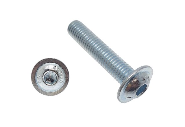 Round-head screw with flange ISO 7380-2 M4 - 10.9 zinc plated