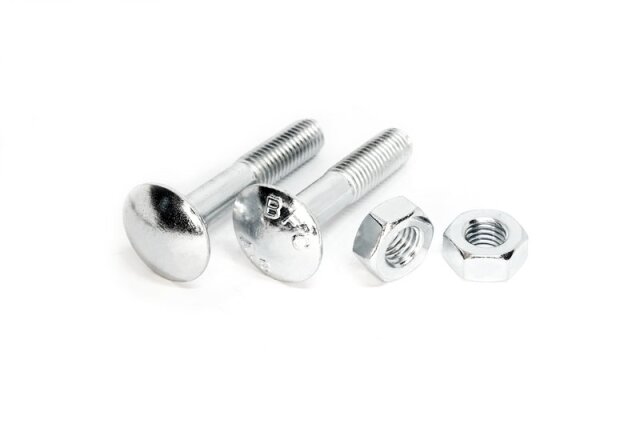 Round-head screw with nut DIN 603 - M10 - Steel zinc plated