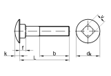 Round-head screw with nut DIN 603 M20 x 120 - Steel zinc plated