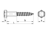hexagon wood screw DIN 571 M16 x 160 -Steel zinc plated-